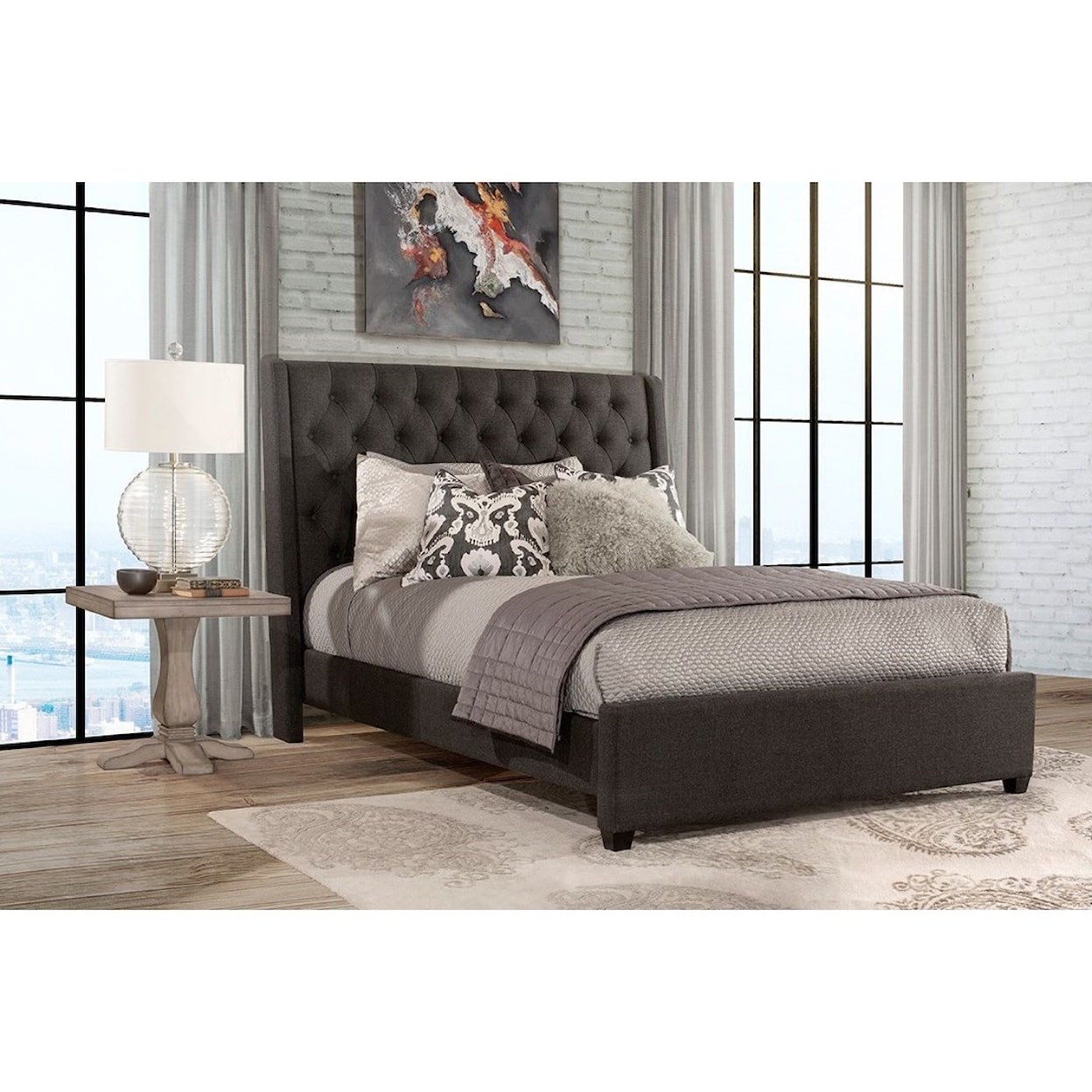 Hillsdale Churchill 2299bkro Traditional King Size Upholstered Bed With Tufting Westrich
